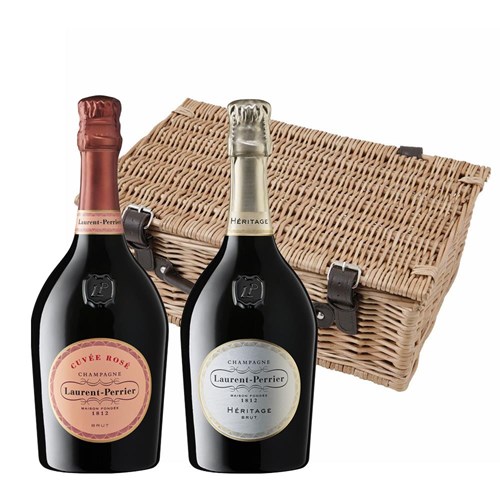 Laurent Perrier Cuvee Rose and Heritage MV Twin Hamper (2x75cl)